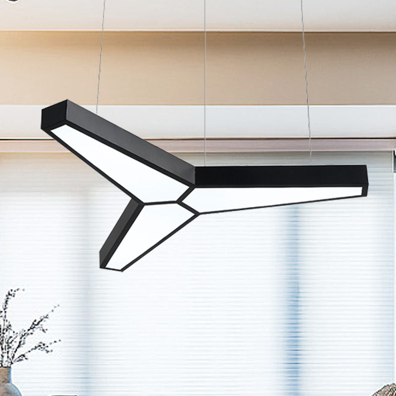 Addison Modern Y - Shaped Led Ceiling Lamp: Illuminate Your Space In Style Black / White Pendant