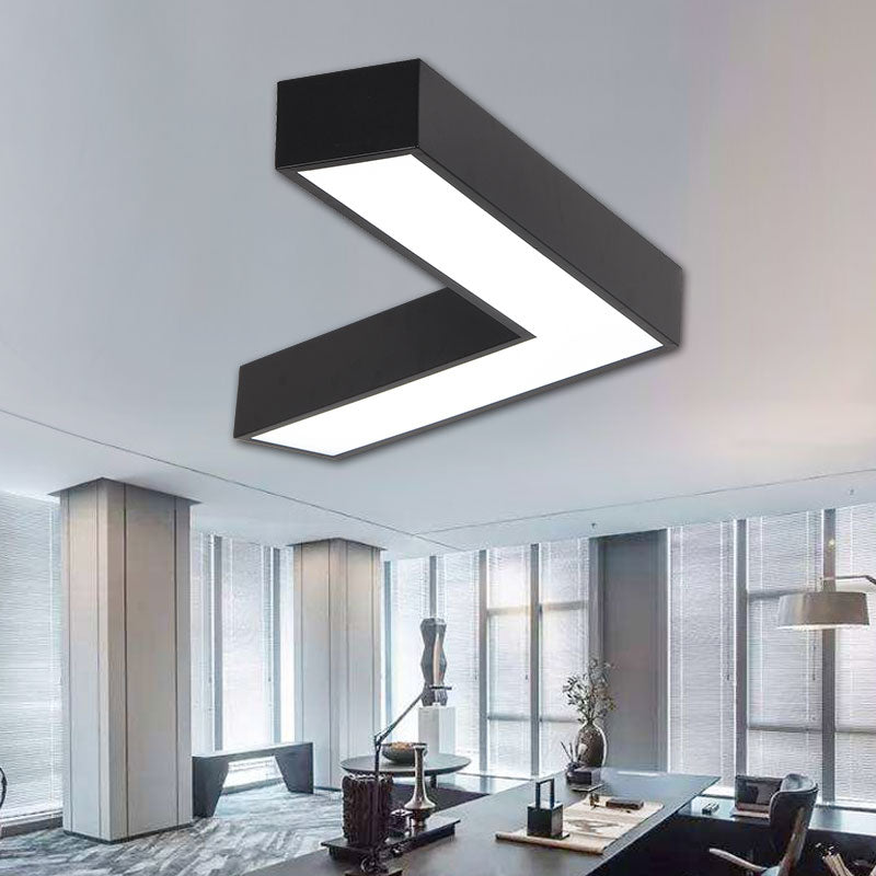 Alexandra Modern V - Shape Ceiling Light - Led Flush Mount In Black Or White Pendant Lighting