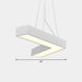 Alexandra Modern V - Shape Ceiling Light - Led Flush Mount In Black Or White Pendant Lighting