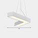 Alexandra Modern V - Shape Ceiling Light - Led Flush Mount In Black Or White Pendant Lighting