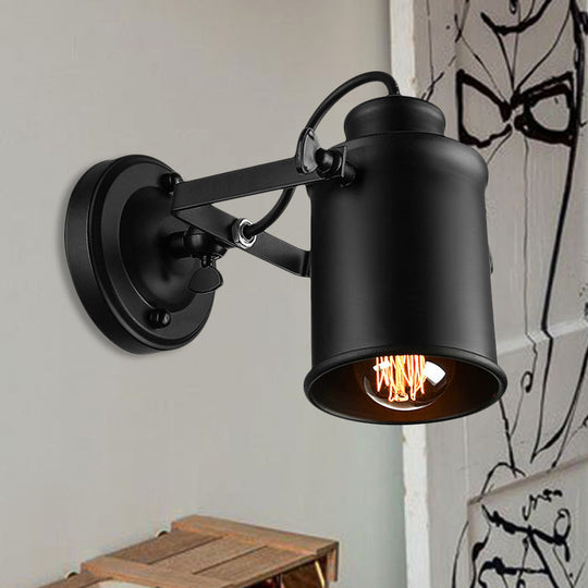 Sarah’s Industrial Wall Sconce - Rotatable Light For Any Space Black