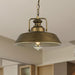 Vintage Metallic Barn Shade Pendant Lamp - Antique Brass Ceiling Light For Dining Room Pendant Light