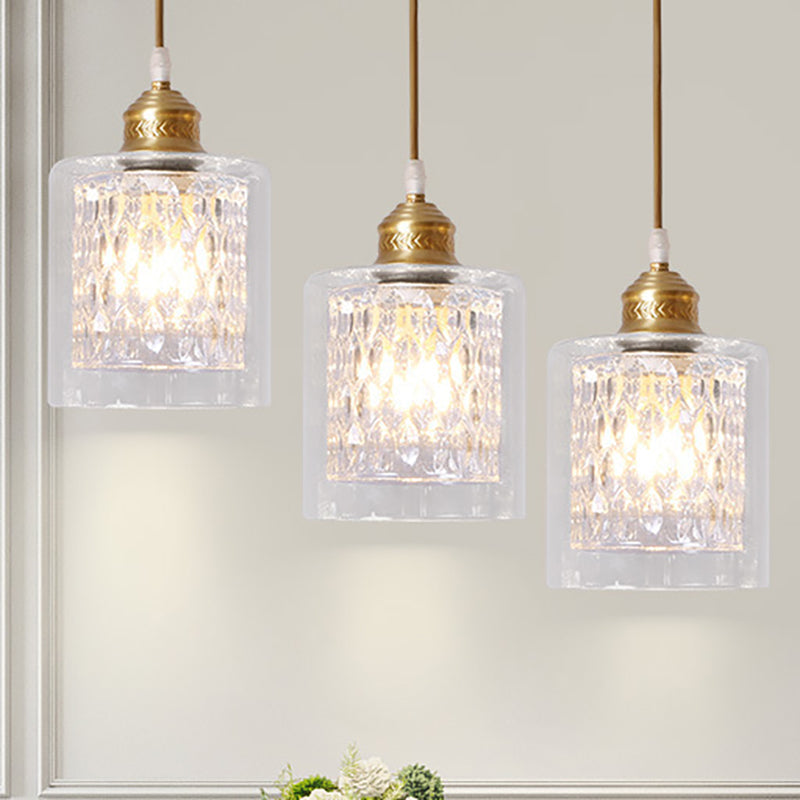 Leilani Modern Brass Pendant: Prismatic Glass Meets Chic Style / Linear