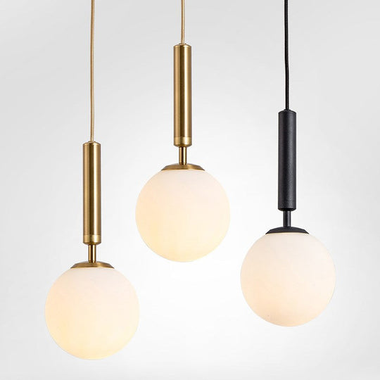 Brynn Modern White Glass Globe Pendant: Illuminate Your Space With Timeless Elegance