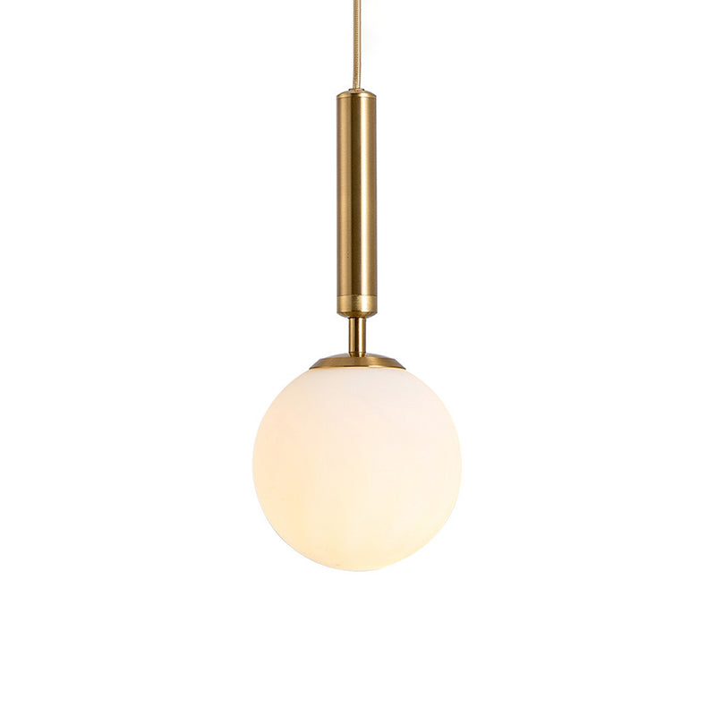 Brynn Modern White Glass Globe Pendant: Illuminate Your Space With Timeless Elegance Gold / 6’