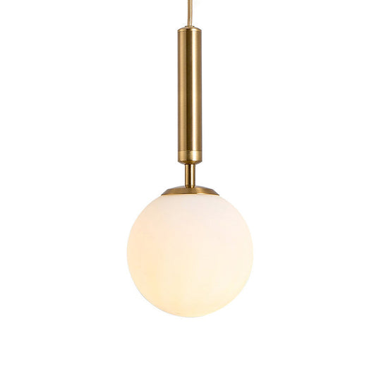 Brynn Modern White Glass Globe Pendant: Illuminate Your Space With Timeless Elegance Gold / 8’