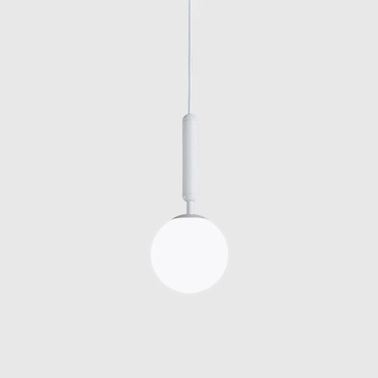 Brynn Modern White Glass Globe Pendant: Illuminate Your Space With Timeless Elegance / 6’