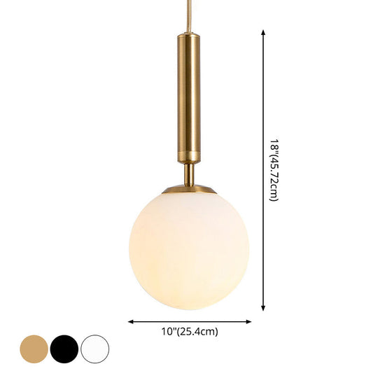 Brynn Modern White Glass Globe Pendant: Illuminate Your Space With Timeless Elegance