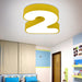 Brighten Your Space With Playful Arabic Numerals: Led Flush Mount Light Yellow Ceiling