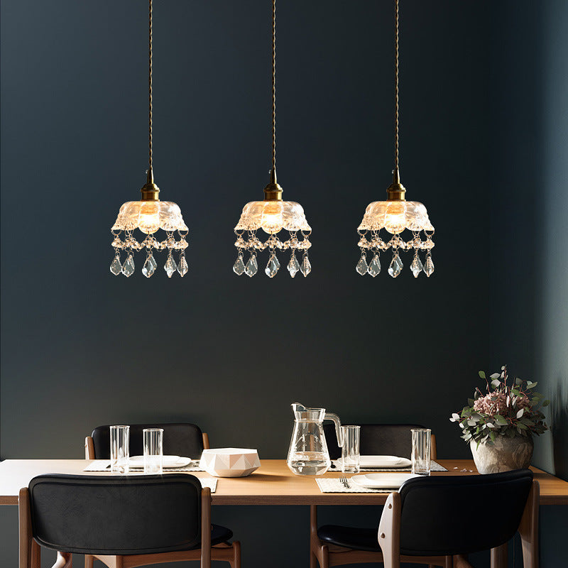 Katherine Enchanting Embrace: Brass And Crystal Mini Pendant Light