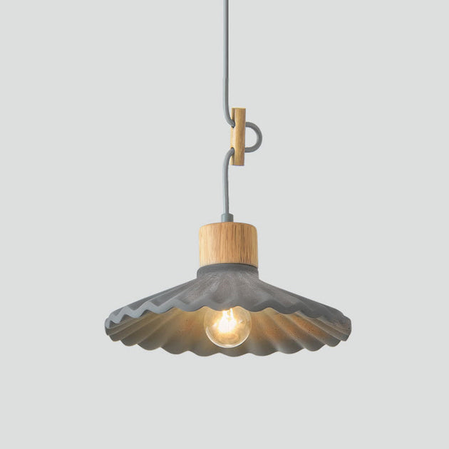 Modern Mini Colorful Pendant Light With Lovely Cement Saucer Shade For Bedroom Gray