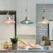 Modern Mini Colorful Pendant Light With Lovely Cement Saucer Shade For Bedroom