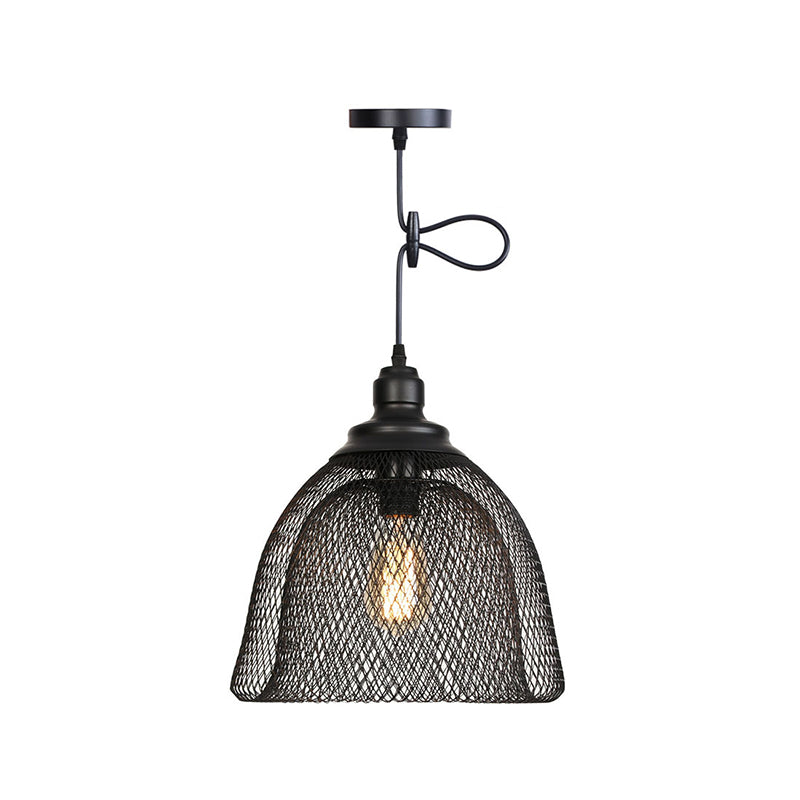 Ethan’s Industrial Wire Mesh Pendant Lamp: A Touch Of Charm Black / Bowl