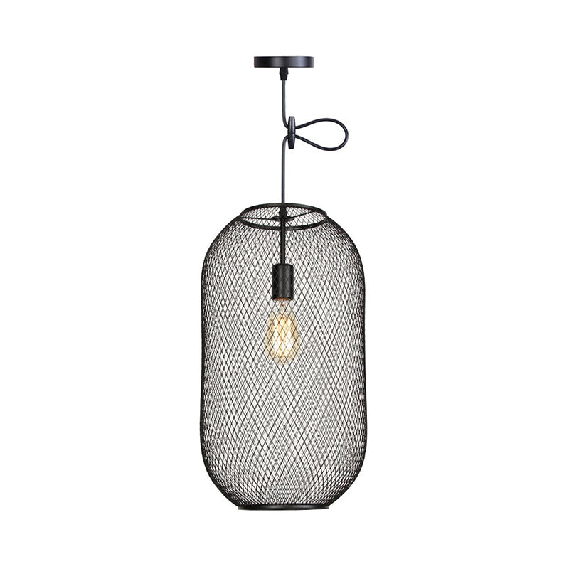 Ethan’s Industrial Wire Mesh Pendant Lamp: A Touch Of Charm Black / Cylinder