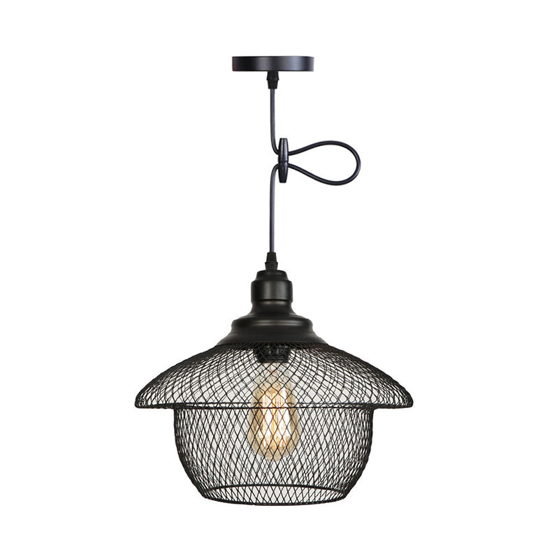 Ethan’s Industrial Wire Mesh Pendant Lamp: A Touch Of Charm Black / House