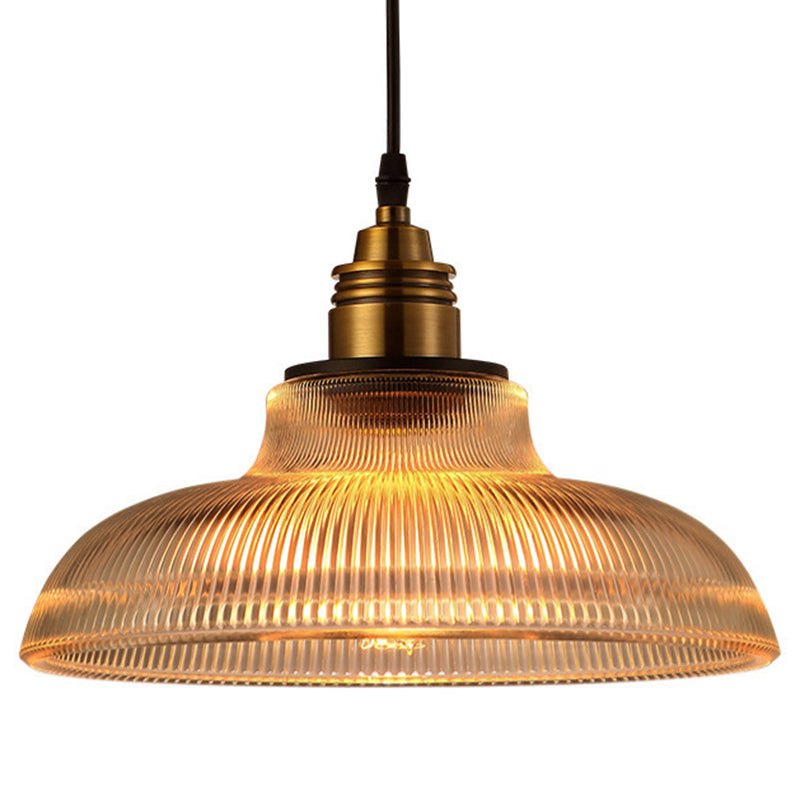 Elaina Eye - Catching Ribbed Glass Pendant Light Clear