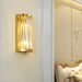 Sophia’s Modern Gold Crystal Sconce: Half Cylinder Elegance