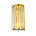 Sophia’s Modern Gold Crystal Sconce: Half Cylinder Elegance