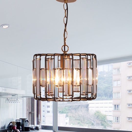 Everly’s Enchanting Embrace: Modern Black Crystal Pendant Lamp / 11’