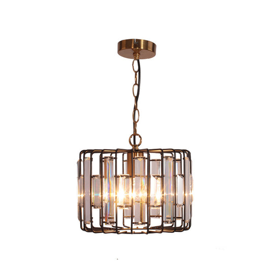 Everly’s Enchanting Embrace: Modern Black Crystal Pendant Lamp