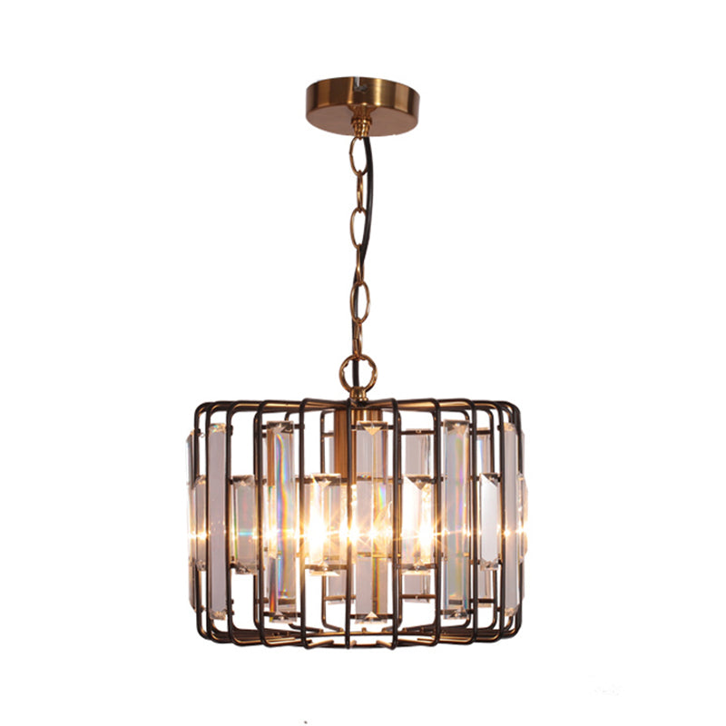 Everly’s Enchanting Embrace: Modern Black Crystal Pendant Lamp