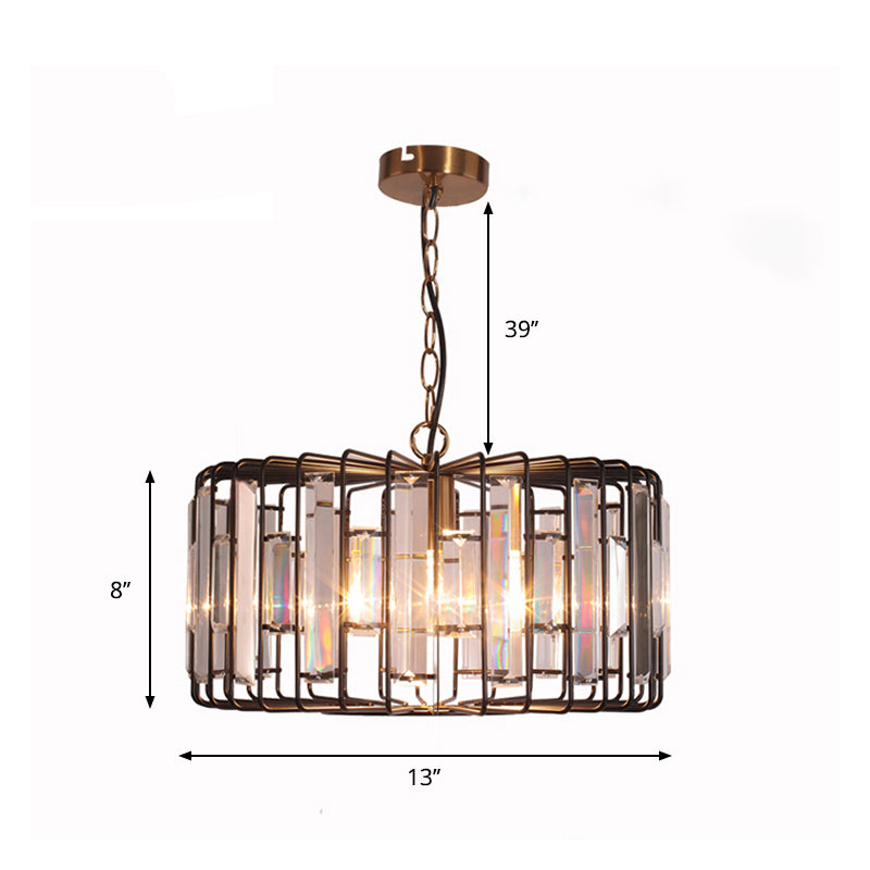 Everly’s Enchanting Embrace: Modern Black Crystal Pendant Lamp