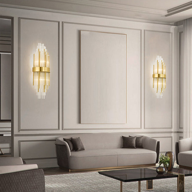 Modern Elegance Meets Sparkling Brilliance: The Gold Layered Crystal Sconce Light