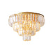 Eleanor’s Modern Crystal Chandelier: Tiered Elegance In Gold (5 Or 6 Lights)