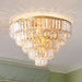 Eleanor’s Modern Crystal Chandelier: Tiered Elegance In Gold (5 Or 6 Lights) / 19.5’