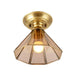 Élise Beveled Glass Flush Mount Ceiling Light With Colonial Brass Cone Design