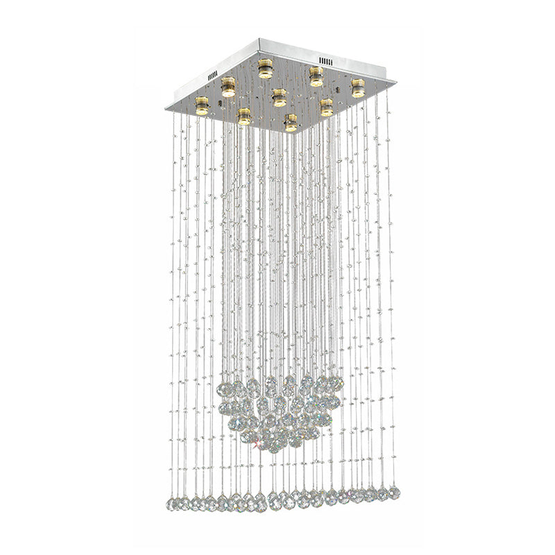 Cascading Brilliance: Modern Crystal Teardrop Flush Mount Ceiling Light