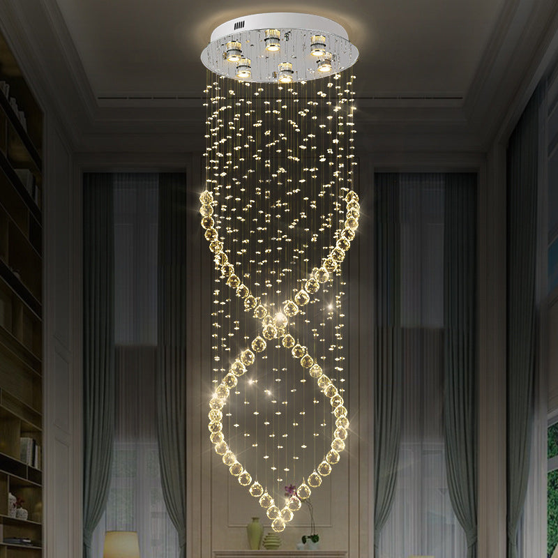 Mckenna Modern 6 - Light Nickel & Crystal Flushmount Ceiling Light