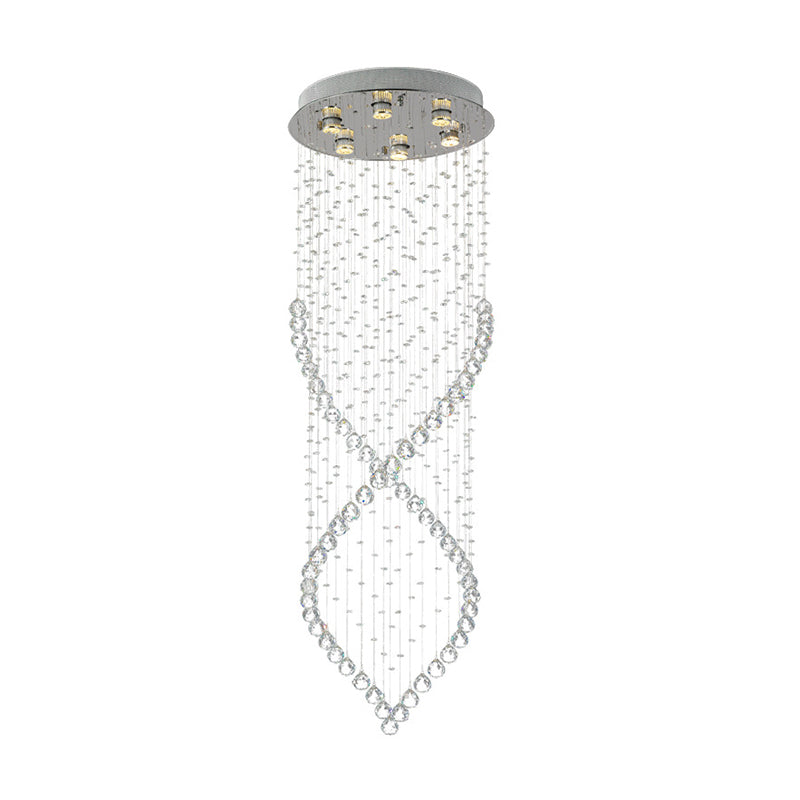 Mckenna Modern 6 - Light Nickel & Crystal Flushmount Ceiling Light