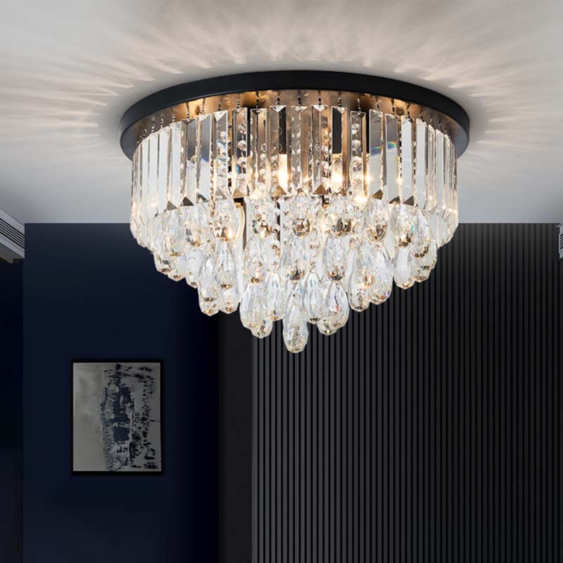 Enchanting Crystals: Modern Elegance For Your Ceiling Black / Cone