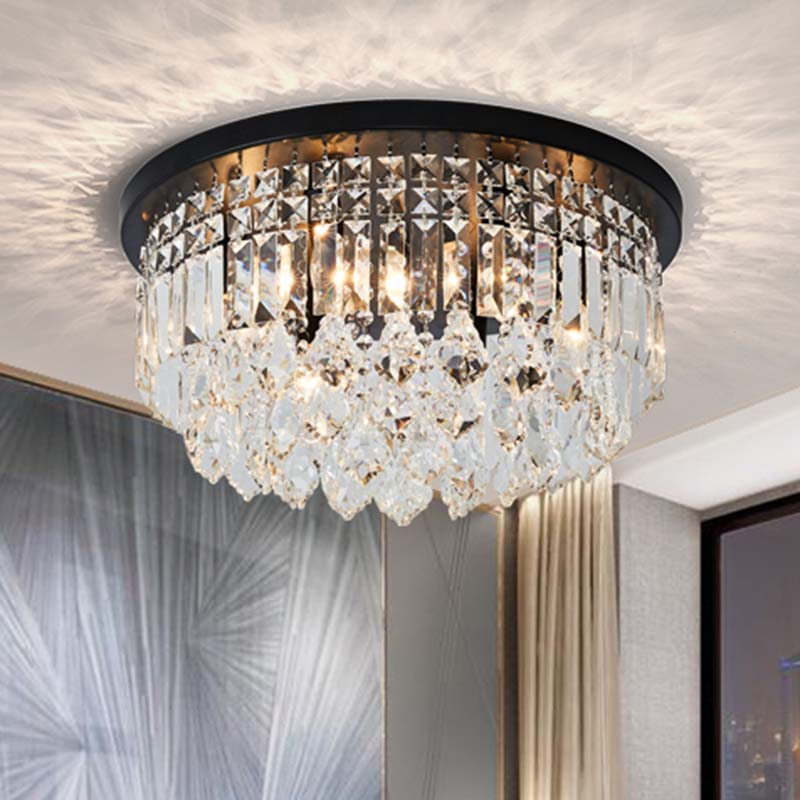 Enchanting Crystals: Modern Elegance For Your Ceiling Black / Cylinder