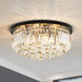 Nicole Elegance Meets Functionality: Black Flush Mount With Crystal Accents