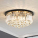 Nicole Elegance Meets Functionality: Black Flush Mount With Crystal Accents