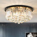 Nicole Elegance Meets Functionality: Black Flush Mount With Crystal Accents