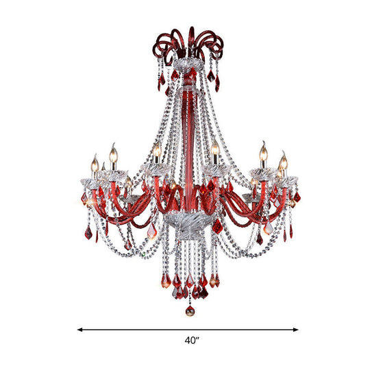 Scarlett’s Dazzling Red Crystal Chandelier