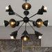 Embrace The Mid - Century Charm: The Industrial Sputnik Chandelier 18 / Black