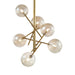 Nova - Modern Cognac Glass Globe Chandelier (6/8 Heads Starburst Design)