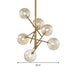 Nova - Modern Cognac Glass Globe Chandelier (6/8 Heads Starburst Design)