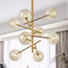 Nova - Modern Cognac Glass Globe Chandelier (6/8 Heads Starburst Design) 8 /