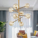 Nova - Modern Cognac Glass Globe Chandelier (6/8 Heads Starburst Design)