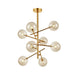 Nova - Modern Cognac Glass Globe Chandelier (6/8 Heads Starburst Design)