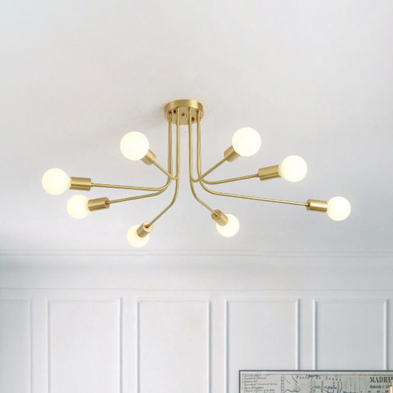 Stella’s Starry Symphony: Modern Brass Starburst Ceiling Light