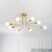 Stella’s Starry Symphony: Modern Brass Starburst Ceiling Light