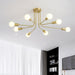 Stella’s Starry Symphony: Modern Brass Starburst Ceiling Light