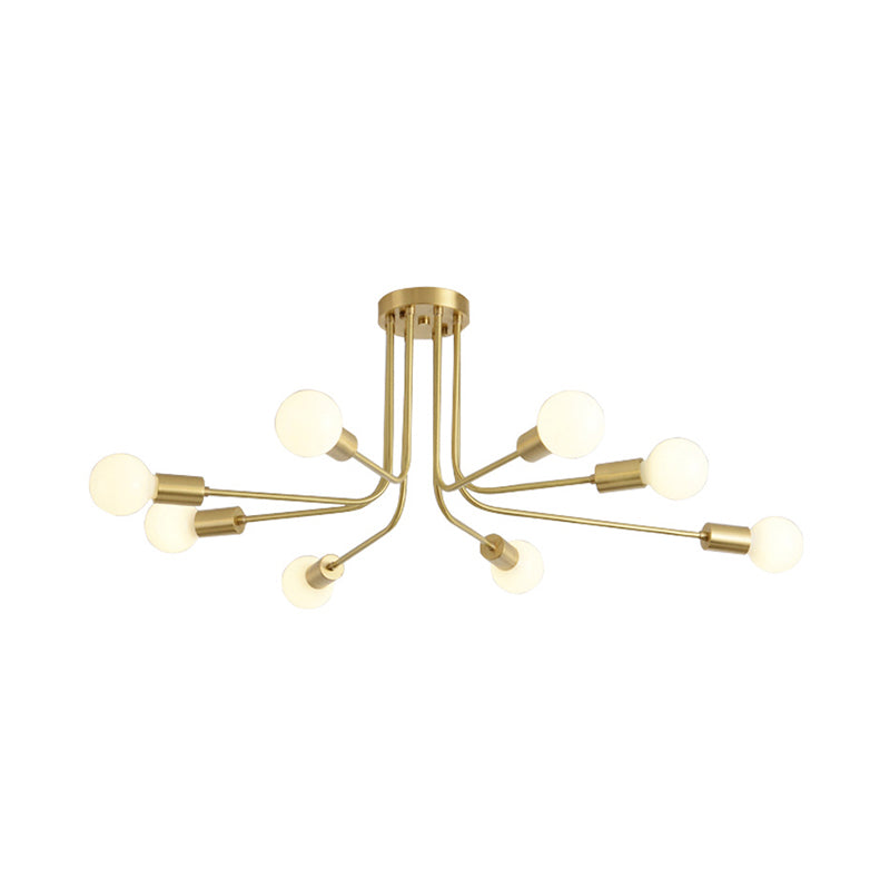 Stella’s Starry Symphony: Modern Brass Starburst Ceiling Light