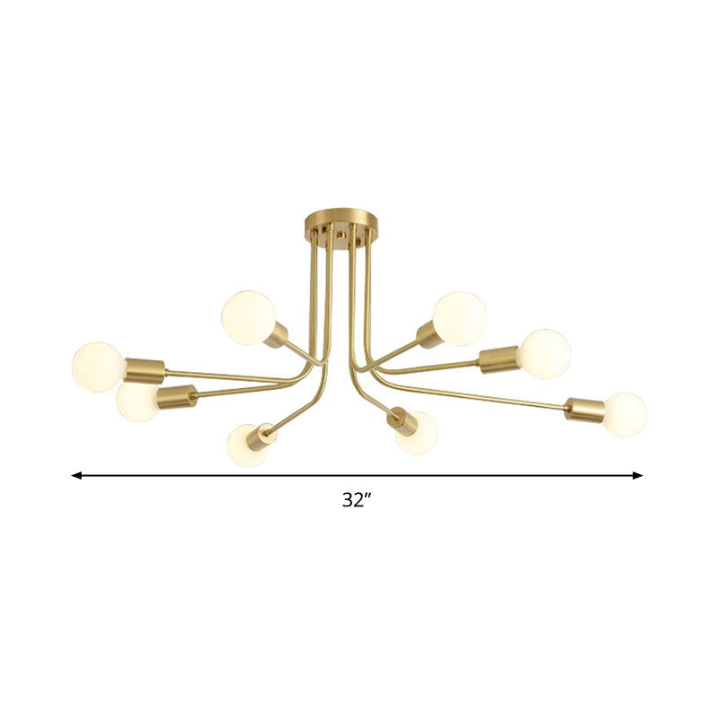 Stella’s Starry Symphony: Modern Brass Starburst Ceiling Light